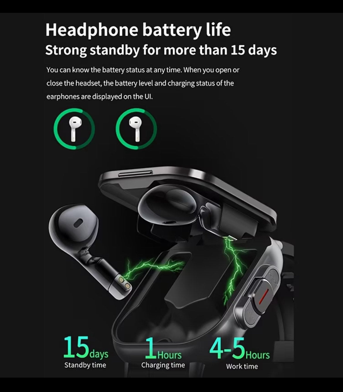 2 in 1 Smartwatch with build in earphones