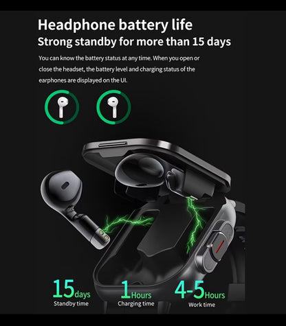 2 in 1 Smartwatch with build in earphones