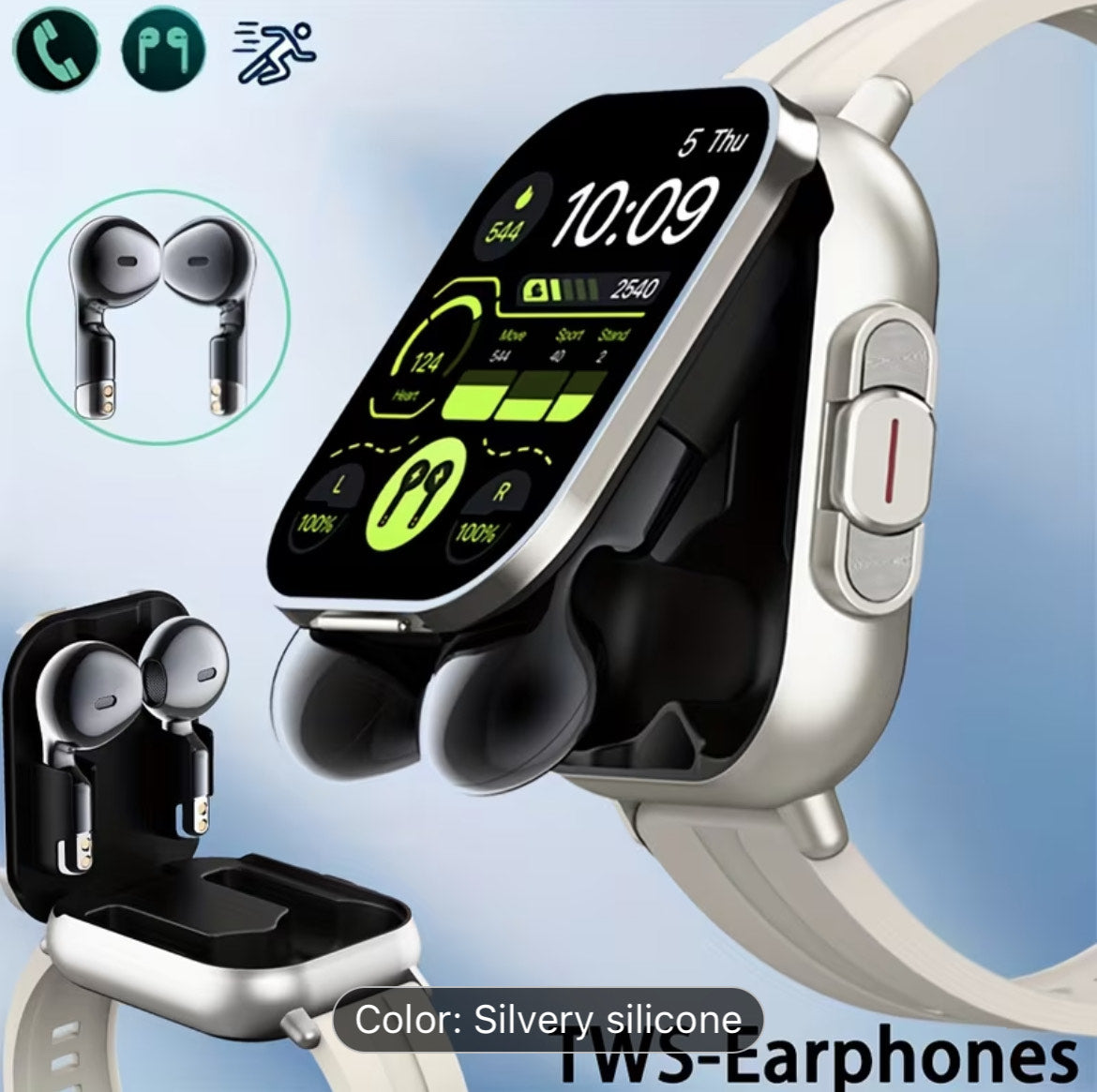 2 in 1 Smartwatch with build in earphones